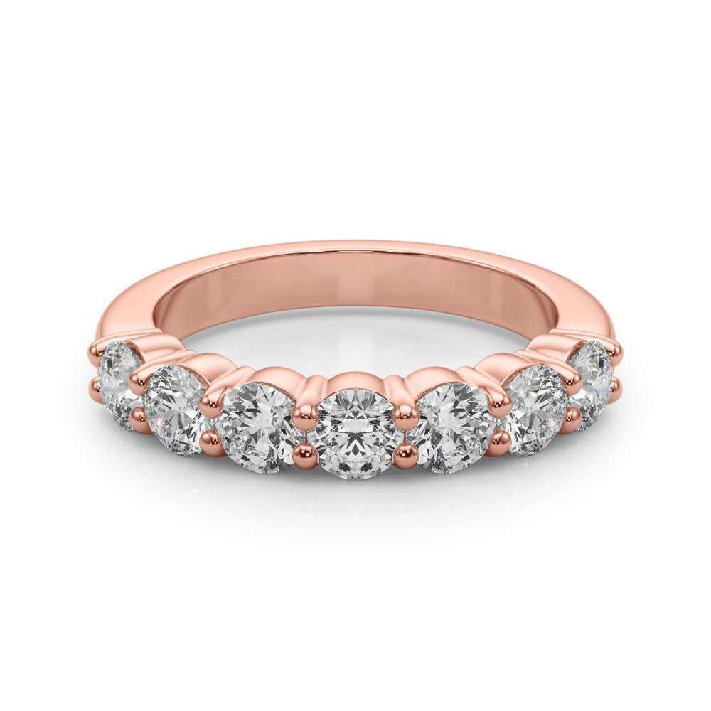 Rose gold Round Diamond Prong Set Half-Eternity Band