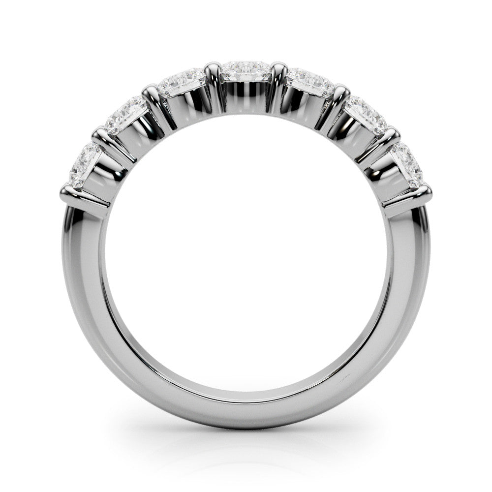 Platinum Round Diamond Prong Set Half-Eternity Band