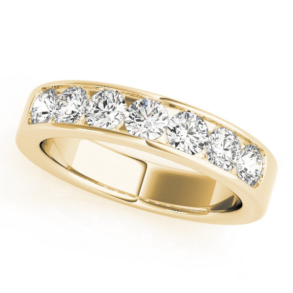 Yellow gold Channel Set Round Diamond Comfort Fit Band