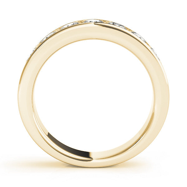 Yellow gold Channel Set Round Diamond Comfort Fit Band