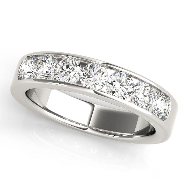 Platinum Channel Set Round Diamond Comfort Fit Band