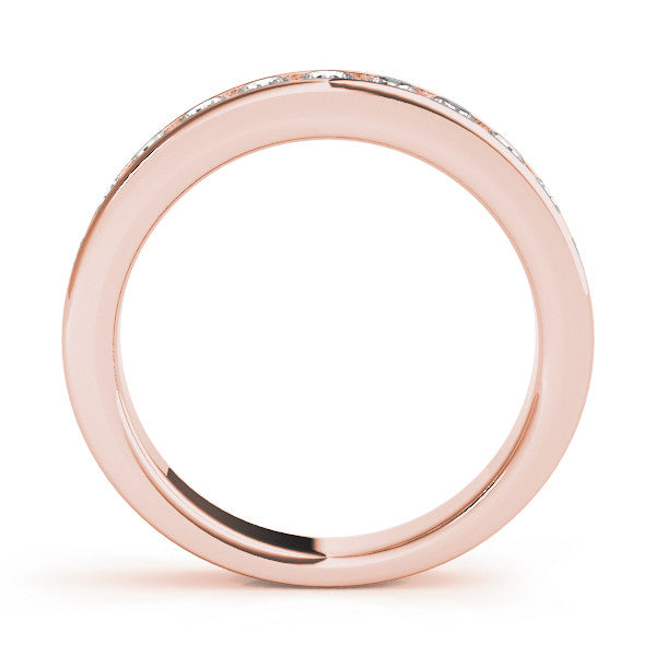 Rose gold Channel Set Round Diamond Eternity Band