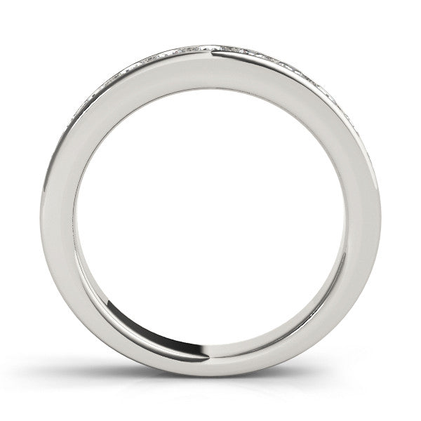 Silver Channel Set Round Diamond Eternity Band