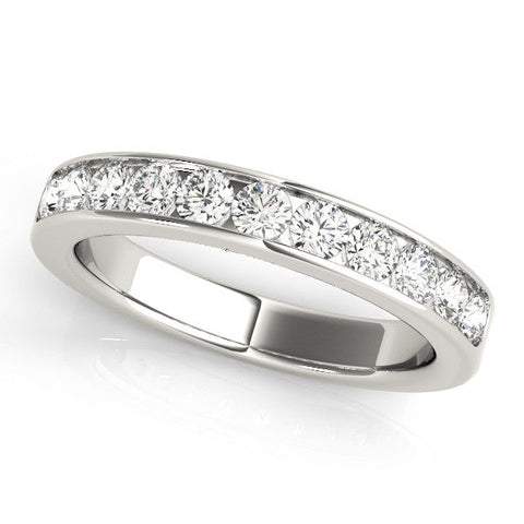 White gold Channel Set Round Diamond Eternity Band