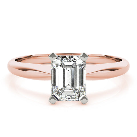 Rose gold Heart Cut Solitaire Ring with Four-Prong Setting on a Classic Band