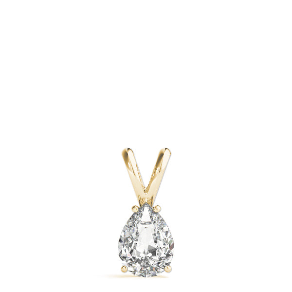 Yellow gold Pear Cut Solitaire Pendant with Three-Prong Setting