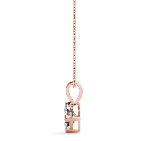 Rose gold Princess Cut Bezel Set Pendant