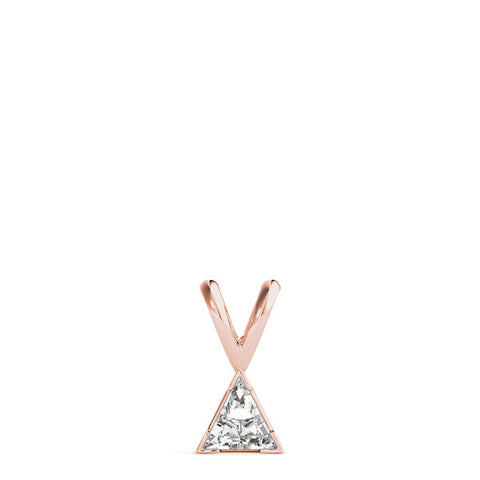 Rose gold Bezel-Set Trillion Diamond Pendant