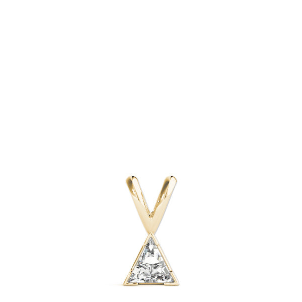 Yellow gold Bezel-Set Trillion Diamond Pendant