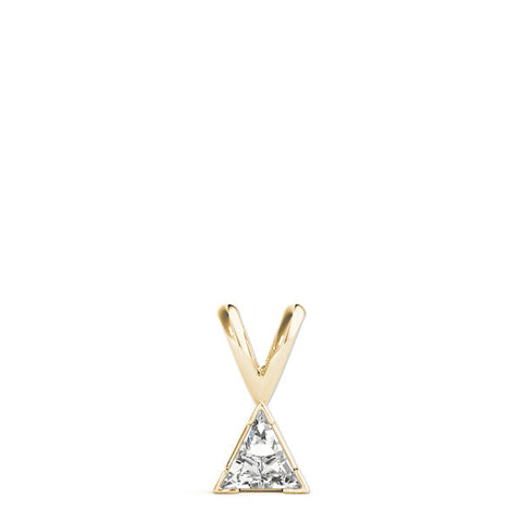 Yellow gold Bezel-Set Trillion Diamond Pendant