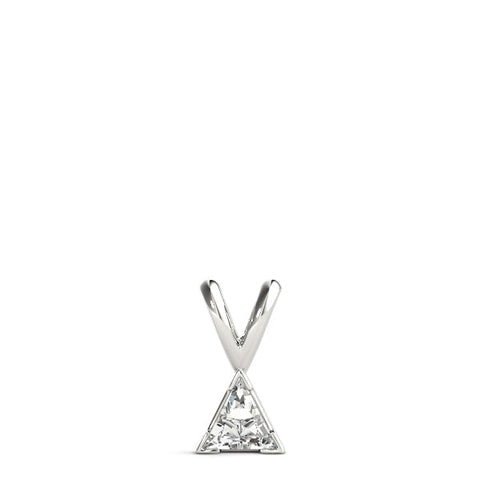 White gold Bezel-Set Trillion Diamond Pendant