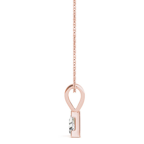 Rose gold Bezel-Set Trillion Diamond Pendant