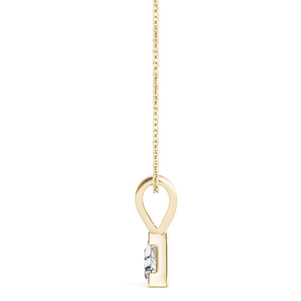 Yellow gold Bezel-Set Trillion Diamond Pendant