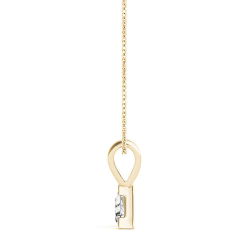 Yellow gold Bezel-Set Trillion Diamond Pendant