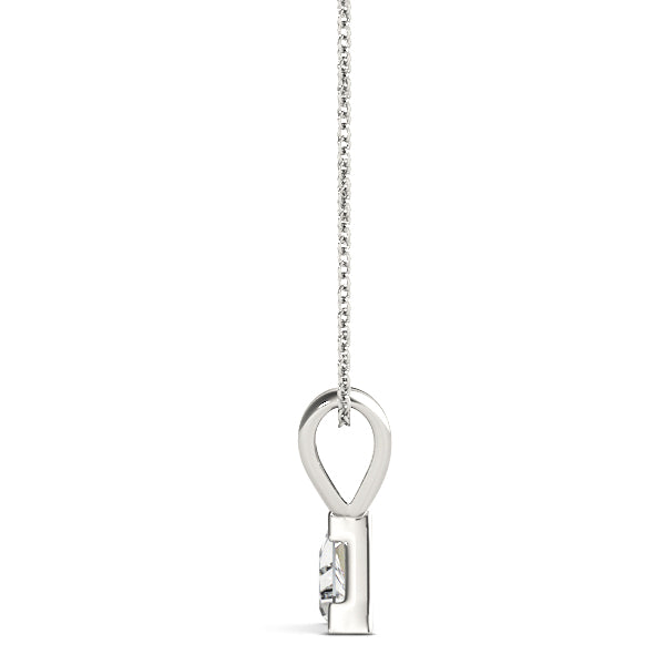 White gold Bezel-Set Trillion Diamond Pendant