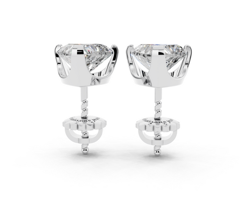 White gold Heart Brilliant Diamond Stud Earrings