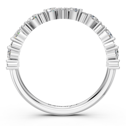 Platinum Pear & Round Diamond Wedding Band